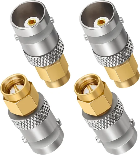 Vista 10 de Adaptador SMA a BNC, 2 unidades, SMA hembra a BNC macho RF coaxial de antena coaxial Conector convertidor de extensión de baja pérdida para BNC