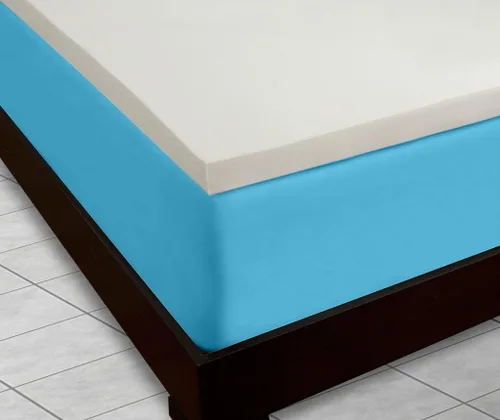 Vista 2 de DreamDNA - Cubrecolchón de espuma viscoelástica elástica Visco de 4 libras, tamaño individual y 4 pulgadas