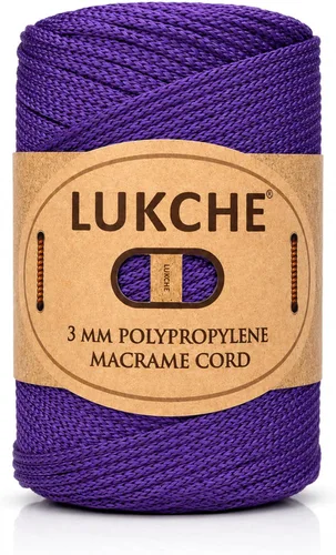 Vista 9 de Cuerda de macramé premium de poliéster de 3 mm (134.44 metros), (250 g) 100% cuerda de macramé de polipropileno, hilo de crochet de macramé colorido