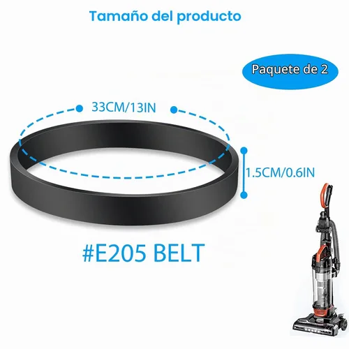 Vista 2 de Correas de vacío para Eureka Power Speed Vacuum Part E0205 Belt NEU180