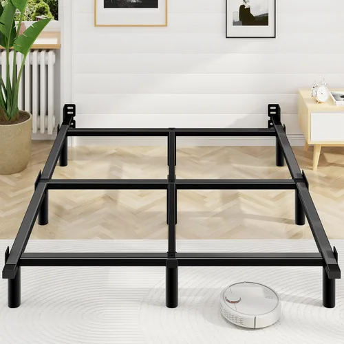 Vista 9 de Awesofurni Marco de Cama Individual, Marco de Cama de Metal Basics de 7 Pulgadas, Base Resistente de 9 Patas para Somier y Colchón, Sin Ruido, Fácil