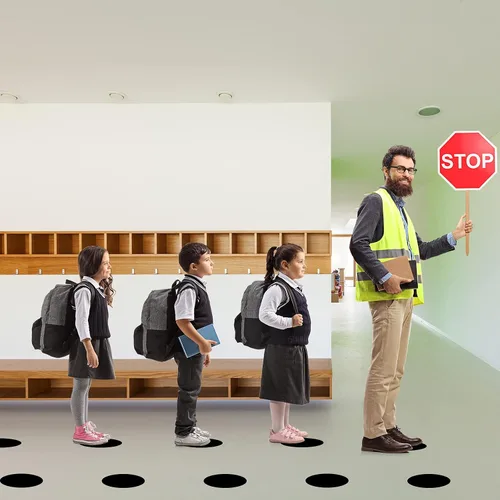 Vista 7 de Calcomanías de vinilo de 6 pulgadas para el aula, IKAYAS puntos autoadhesivos negros, 36 unidades, marcadores de calcomanías extraíbles