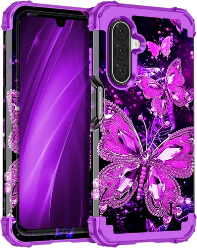 Vista 51 de Miqala Funda para Galaxy A14 5G, que brilla en la oscuridad, tres capas, resistente, a prueba de golpes, protección completa, parachoques