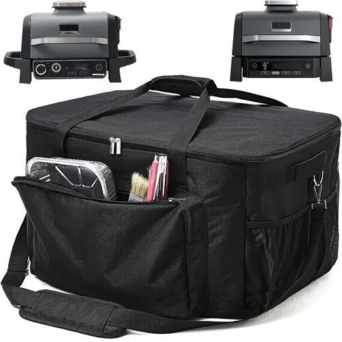 Vista 8 de Funda impermeable para parrilla Ninja Woodfire al aire libre, accesorios para parrilla de ahumador de fuego de madera Ninja serie OG300/700