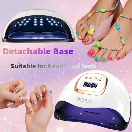 Vista 5 de Lámpara de uñas LED UV con 81 cuentas, lámparas de curado de uñas de 380 W para esmalte de gel con sensor automático/4 ajustes de temporizador