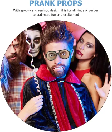 Vista 4 de NUOBESTY Gafas de broma divertidas de Halloween, gafas de ojos masculinas y femeninas, anteojos divertidos con estampados, anteojos de fiesta