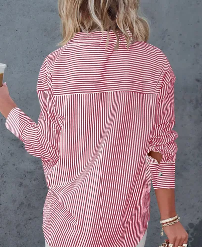 Vista 4 de Diosun Camisas clásicas de manga larga con botones para mujer, blusas de trabajo de oficina con cuello elegante