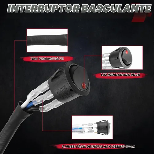 Vista 3 de OFFROADTOWN Arnés de cableado 2 cables para cubos LED Pods LED Negro
