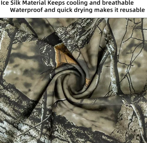 Vista 3 de LOOGU Sun Protection Cooling Arm Sleeves UPF 50+ Ice Silk Neck Gaiter Camo All Weather Hunting Fishing Hiking Cycling