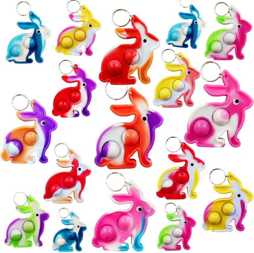 Vista 7 de 20 paquetes de conejo de Pascua y huevos de aula, regalos para estudiantes a granel, conejito arco iris, burbujas, regalos de profesor, conejo, mini