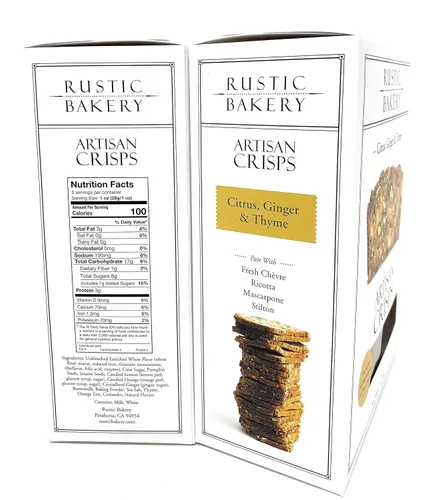 Vista 2 de Generic Rustic Bakery Artisan Crisps Crackers Bundle Citrus Ginger & Thyme with Kokobunch Kit 2 Pk - 5 oz.