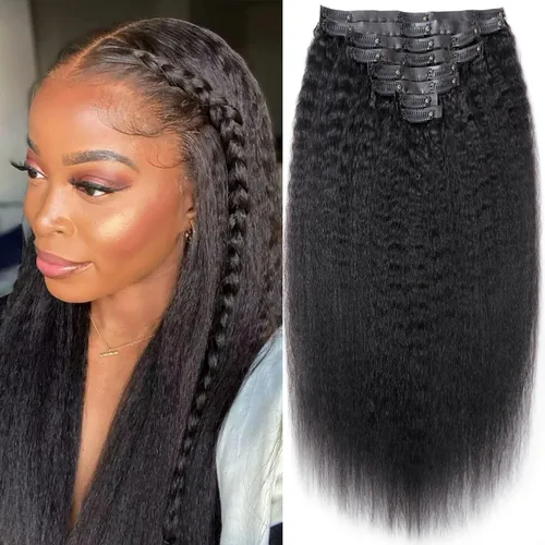 Vista 80 de Extensiones de cabello humano real rizado con clip, 4/27/4, ombré, rizado con clip, para mujer, 3C y 4A (12 pulgadas, #4/27/4)