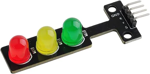 Vista 4 de Mini módulo de pantalla LED de semáforo DC5V módulo LED rojo, amarillo y verde, con cable Dupont F/M F/F para Arduino Micro:Bit (paquete de 5)
