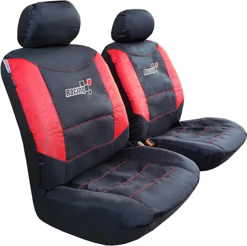 Vista 8 de Fundas de asiento de lona negra, juego completo, resistente al agua, protección interior de camión, ajuste universal, compatible con airbag