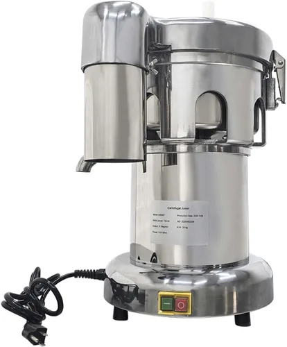Vista 7 de Exprimidor comercial de verduras y frutas, separado automático de jugo y residuos, prensa de jugo resistente con varilla de empuje, exprimidor