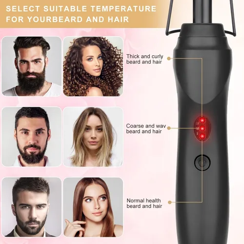 Vista 5 de Peine Eléctrico Caliente Alisador de Cabello Peine de Prensado con Calor Rizador Plancha Plana Cepillo Alisador de Cabello para Negro Natural, Peine