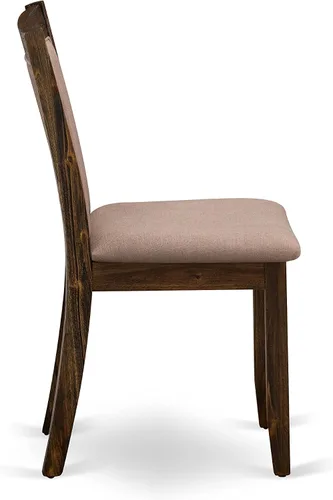 Vista 10 de East West Furniture F2MZ7-748 - Juego de mesa y sillas de cocina de 7 piezas que consta de una mesa redonda de comedor con pedestal y 6 sillas