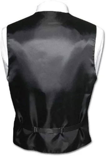 Vista 2 de Brand Q Conjunto de chaleco de esmoquin para hombre, corbata y bolsillo cuadrado