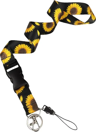 Vista 3 de Yiflin Bonito cordón para el cuello para llaves, llavero, cartera, tarjetero de identificación, con hebilla de liberación rápida