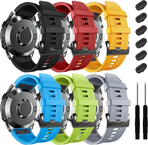 Vista 7 de ZPJPPLX Correa de silicona de ajuste rápido de 0.866 in compatible con Garmin Fenix 8 AMOLED 1.850 in/7 Pro/7/6 Pro/6/5 Plus/5, correas de repuesto