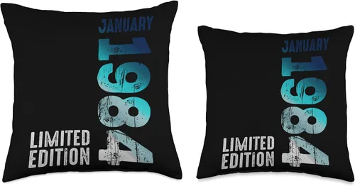 Vista 3 de January 1984 Year 1984 Retro 1984 Vintage Limited Edition Throw Pillow