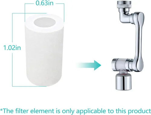 Vista 2 de 5 piezas de elementos filtrantes, para extensión de aireador de llave giratoria de 1080° con filtro
