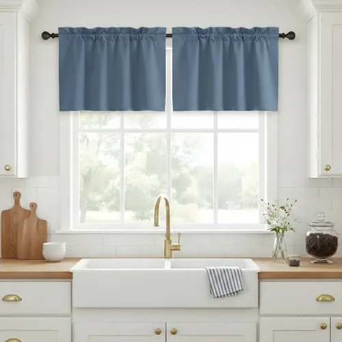 Vista 46 de NICETOWN Cortinas Opacas Cortas - Tratamiento de Ventana con Aislamiento Térmico, Niveles de Cortina Pequeños para Sala de Estar/Cocina, 2 Paneles