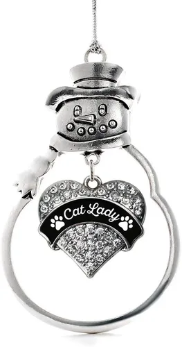 Vista 33 de Colgante de plata con diseño de Detroit con forma de corazón y muñeco de nieve con circonitas cúbicas