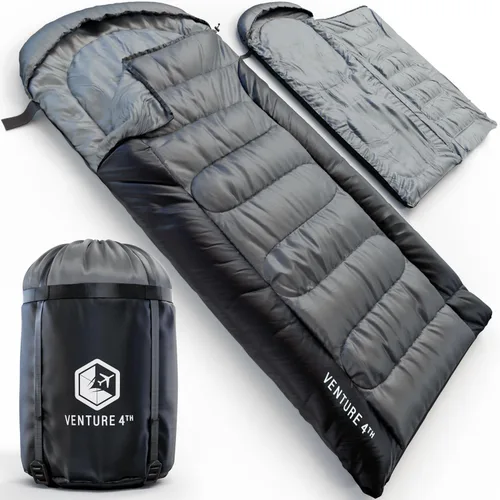 Vista 12 de VENTURE 4TH Saco de dormir para mochileros – XXL, tamaños dobles e individuales – Saco de dormir ligero para clima cálido y frío para adultos, niños