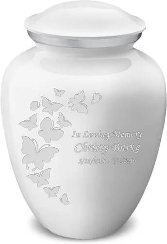 Vista 29 de Geturns Embrace Pequeñas Urnas Personalizadas de Mariposa para Cremación de Cenizas Humanas Urnas Funerarias Negras para Hombres y Mujeres 20 kg
