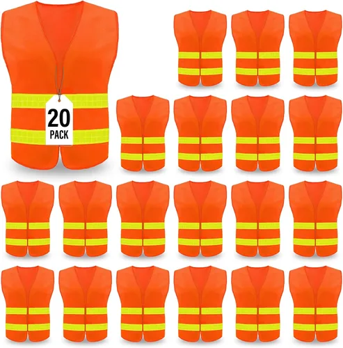 Vista 9 de Chaleco de seguridad, chaleco reflectante de alta visibilidad para hombres, trabajo, ciclismo, corredor, topógrafo, voluntario, carretera