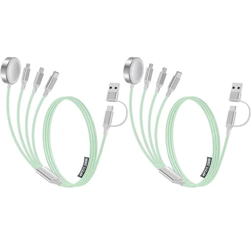Vista 22 de Cable de carga múltiple para cargador de Apple Watch/cargador de iPhone, cable tipo C para iWatch Ultra/10-2/iPhone 17-11/Samsung S25-S20 1-negro