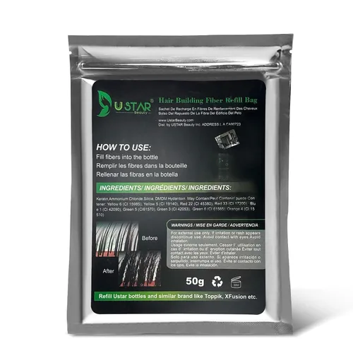 Vista 4 de USTAR Bolsa de recarga de fibras de construcción de cabello 1.76 oz (Auburn)