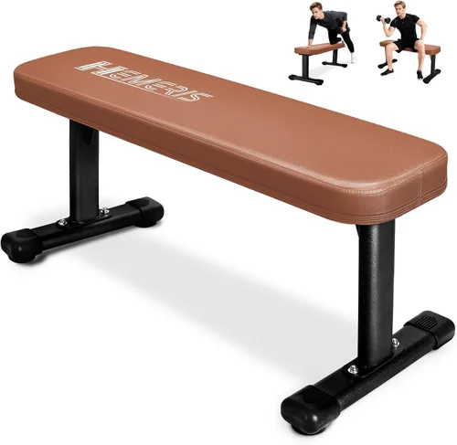 Vista 9 de Banco de peso plano, banco de entrenamiento de 660 libras, equipo de ejercicio de prensa de banco para gimnasio en casa, entrenamiento de fuerza