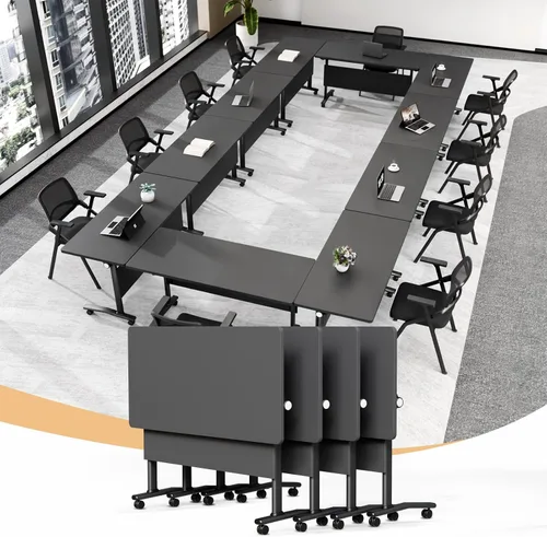 Vista 86 de Mesa de conferencias plegable, mesa de sala de conferencias con ruedas, mesa de conferencias plegable modular, mesas de reuniones de entrenamiento
