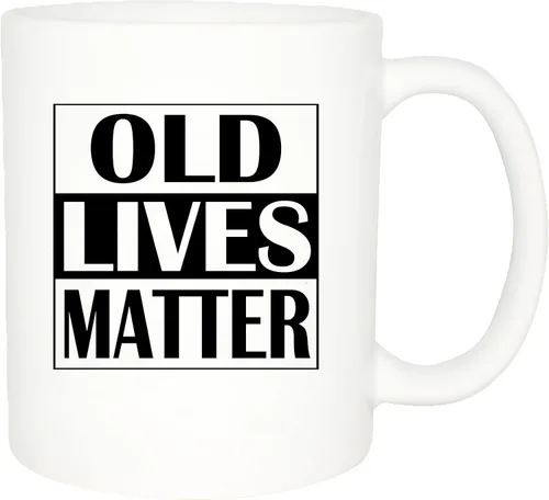 Vista 2 de Rogue River Tactical La mejor taza de café divertida Old Lives Matter Senior Citizen Novedad Taza de Jubilación Cumpleaños Gag Regalo Mamá Papá