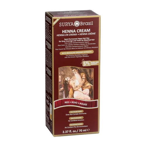 Vista 4 de Surya Brasil Productos Crema de henna, roja, 2.37 onzas líquidas