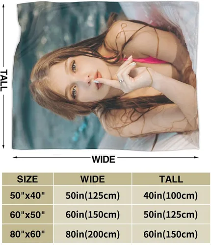 Vista 3 de Manta gruesa personalizada con imagen, regalo de cumpleaños personalizado para mujeres, mamá, hermana, hija, esposa, abuela, amiga, 1 foto y 40 x 30