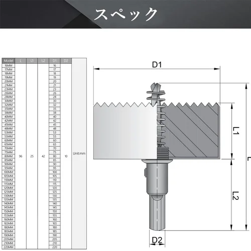 Vista 3 de Utoolmart Sierra de taladro bimetal profesional de acero inoxidable, 0.984 in de profundidad de apertura con mango triangular (2.953 in)