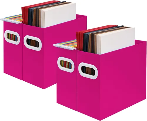 Vista 8 de Organizador de archivos colgante, organizador de carpetas de archivos de cartón para tamaño carta, caja de almacenamiento de documentos