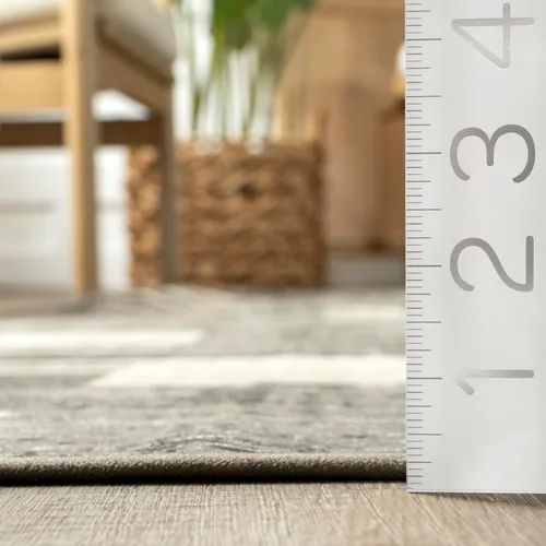 Vista 3 de nuLOOM Taja - Alfombra geométrica de transición lavable a máquina, 4 x 6, gris Taja Gris