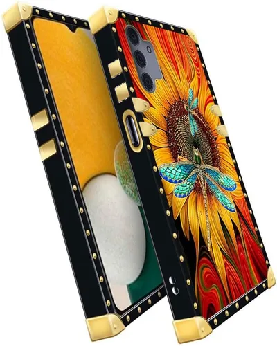 Vista 4 de Funda compatible con Samsung Galaxy A13 5G, 4 libélulas en la flor para mujeres y niñas, funda protectora de TPU suave a prueba de golpes