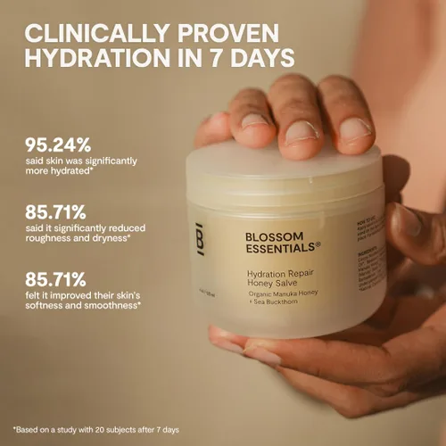 Vista 7 de Blossom Essentials Crema de miel, reparación de hidratación para piel seca y con picazón, alivio de eccema y psoriasis para pieles sensibles, miel