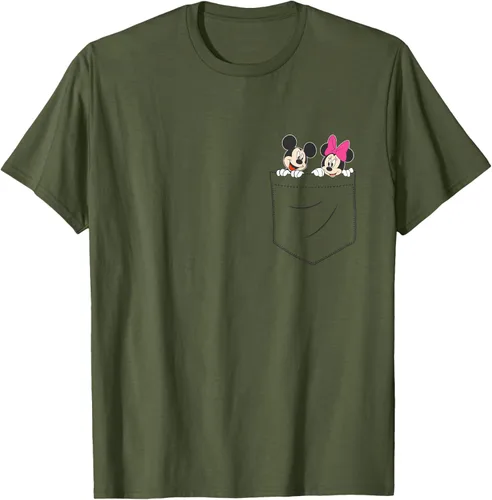 Vista 41 de Disney Mickey & Minnie Mouse - Camiseta de bolsillo pequeño para pareja