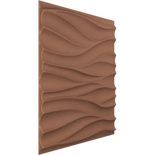 Vista 2 de Ekena Millwork 19 5/8 pulgadas de ancho x 19 5/8 pulgadas de alto, ondulado EnduraWall decorativo 3D, cobre envejecido (cubre 2.67 pies cuadrados).