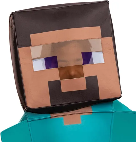 Vista 2 de Disguise Disfraz de Steve para niños, disfraz oficial de Minecraft adaptable y cabeza