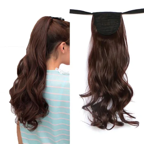 Vista 15 de Extensiones de cabello sintético de 20 pulgadas, 3.17 oz, ondulado, rizado, resistente al calor, fibra sintética para mujer