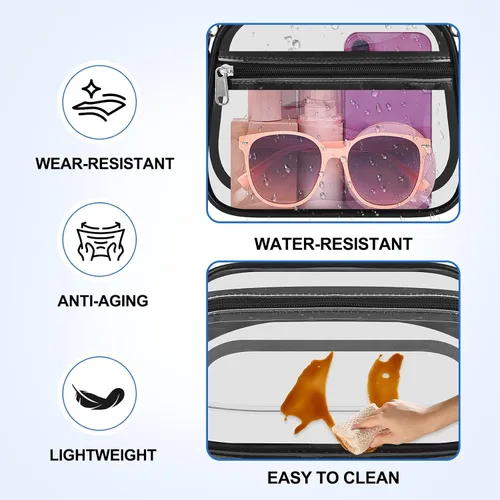Vista 6 de COK Bolsa transparente para eventos de estadio, bolsas cruzadas para mujeres y hombres, bolso transparente para conciertos y festivales