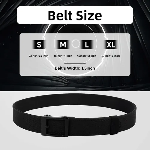 Vista 5 de IBYADO Nylon Belt, EDC Belt, Concealed Carry Belt for Men, Ratchet Belts for Men, Gun Belts for Men Tactical