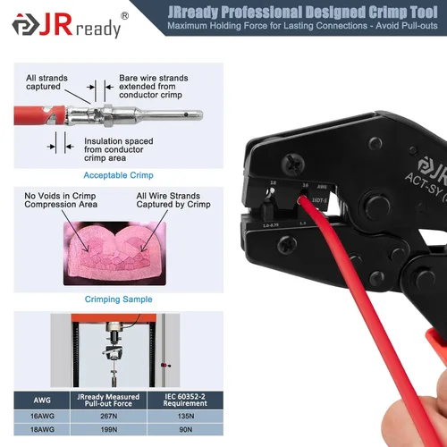 Vista 6 de JRready Kit de conectores DT de 409 piezas con herramienta de crimpado de barril abierto Deutsch - DW5003 IP68 conectores Deutsch impermeables